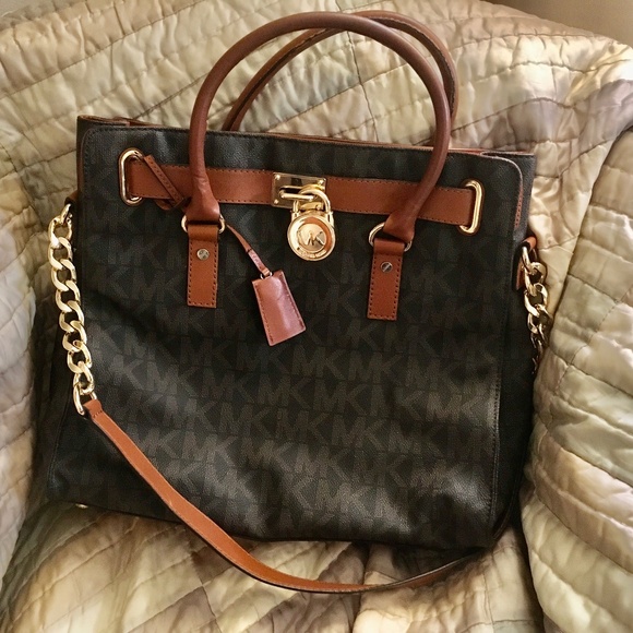Michael Kors Signature Brown Hamilton Tote - Picture 1 of 10